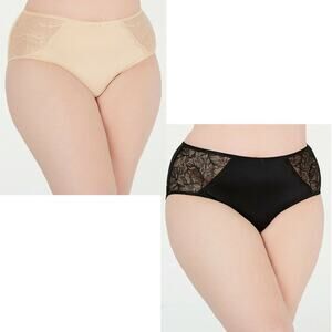 INC Plus Size 2X Lace Trim Sissy Hipster Panties 2 Pack